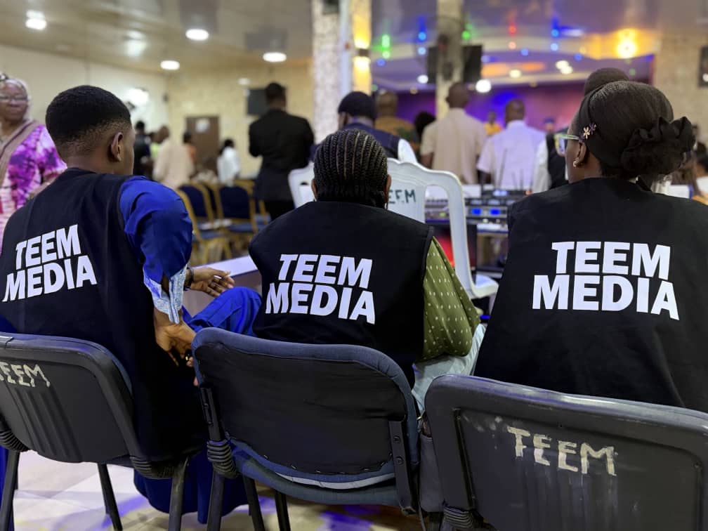 Technical team serving during a church gathering