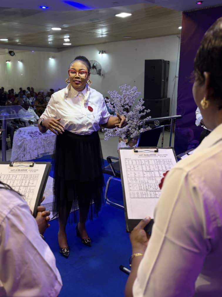 Church choir leading worship