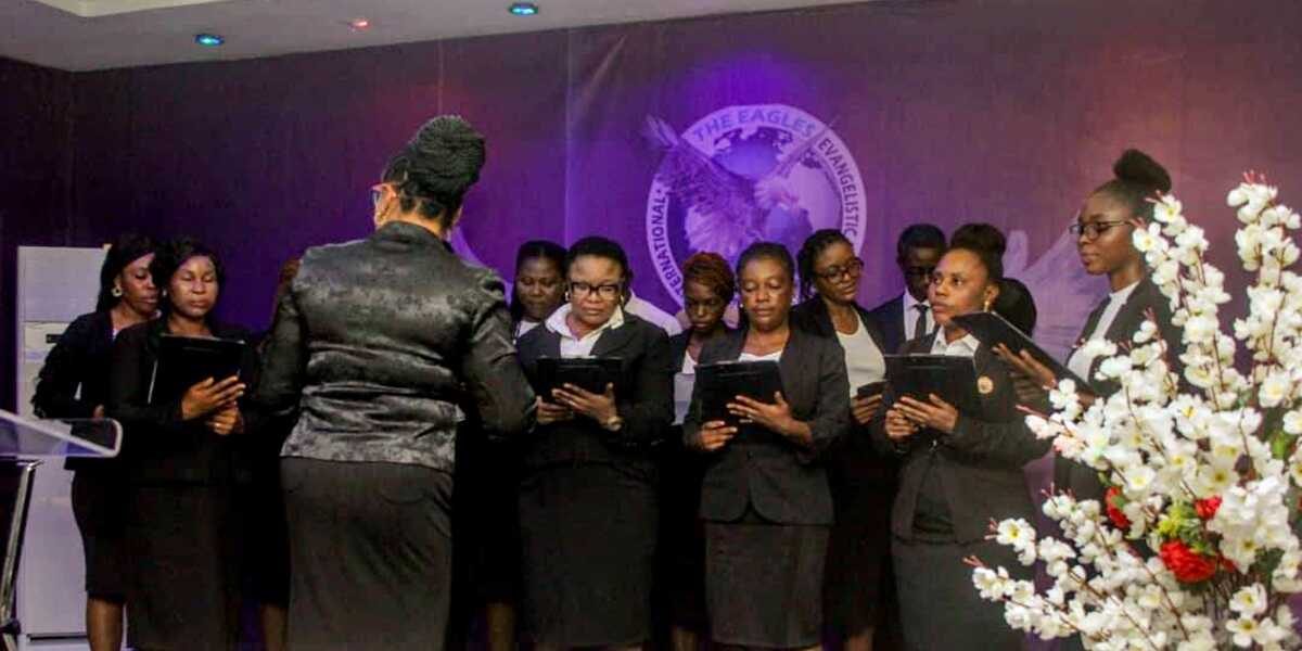 Members worshipping together