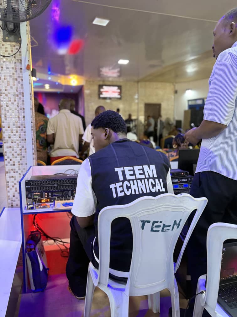 Technical team serving during a church gathering