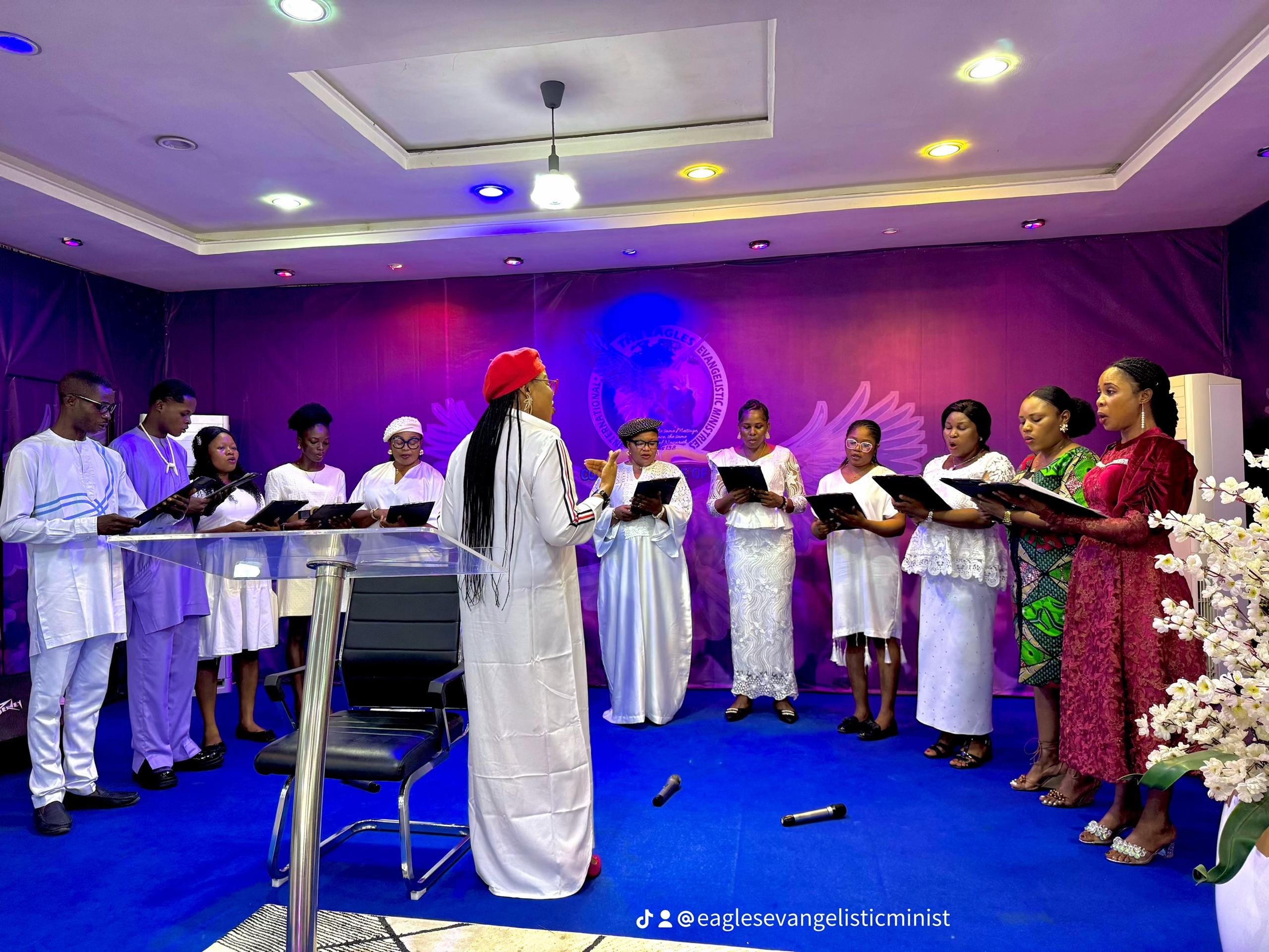 Worship team during a church service