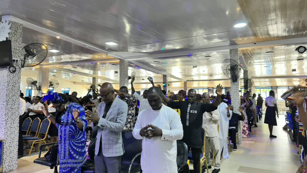 Congregation worshipping together