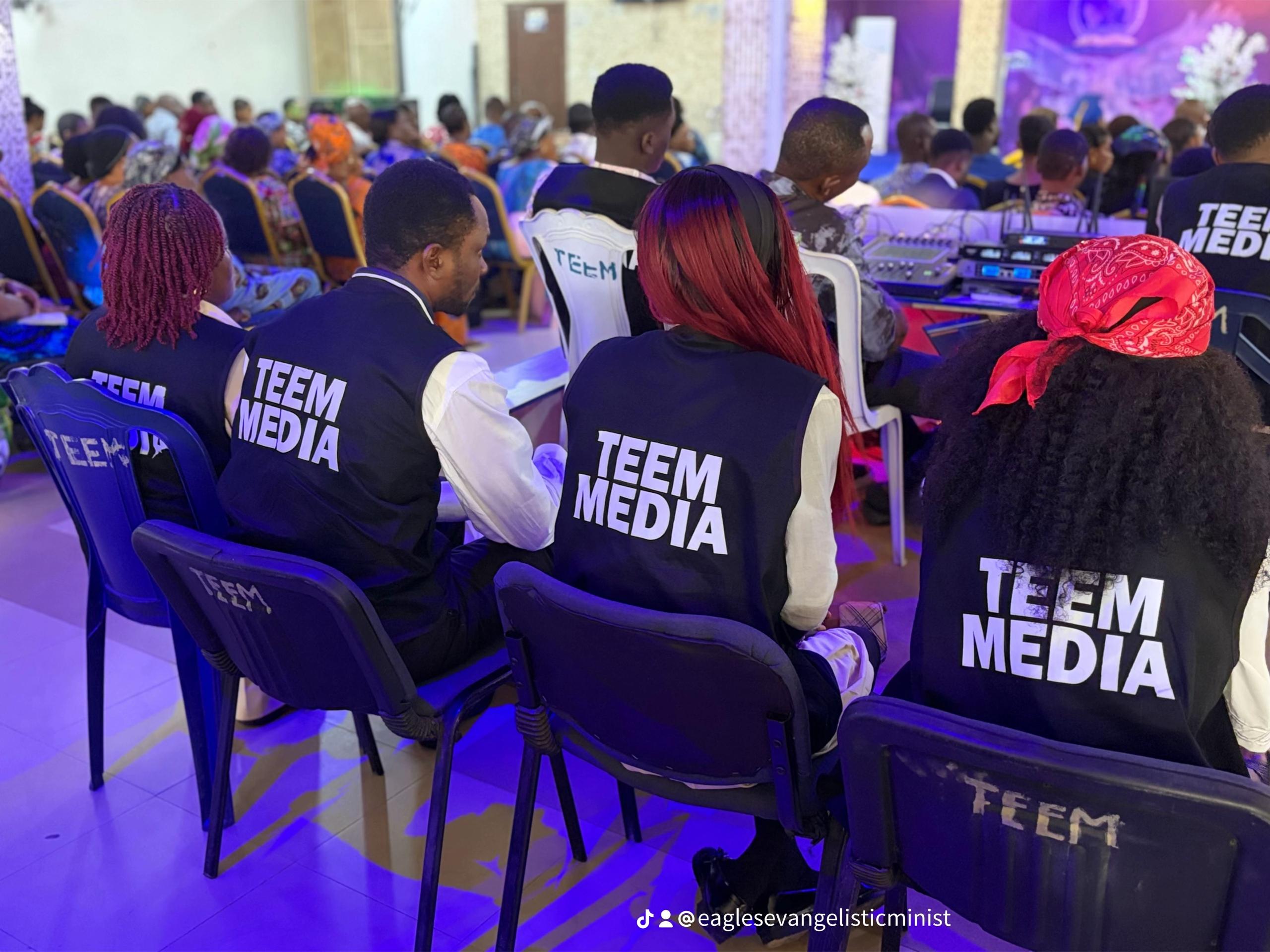 Technical team serving during a church gathering